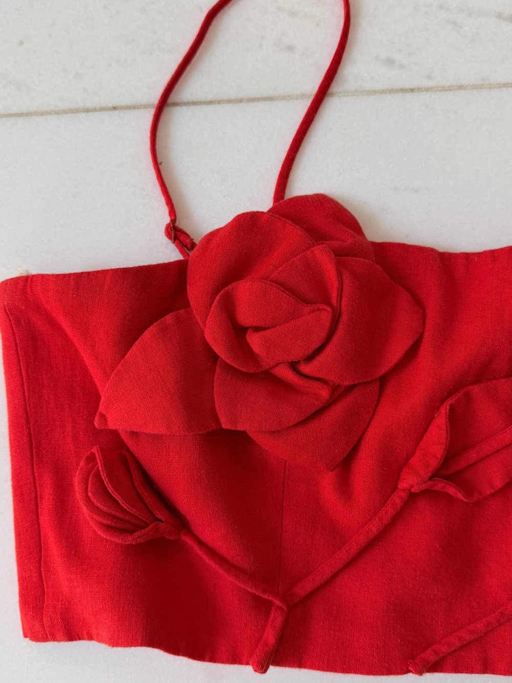 Farm Rio Anthropologie Floral Appliqué Crop Top - Picture 12 of 16